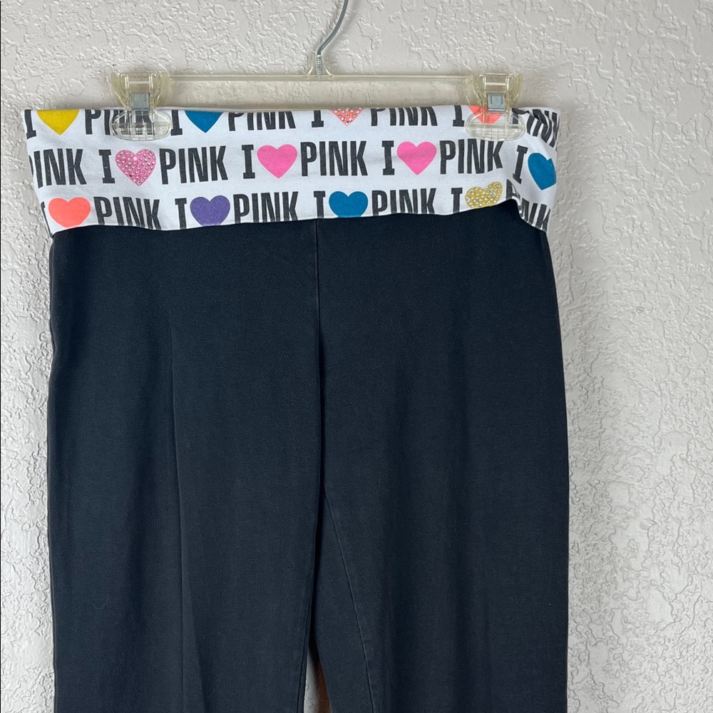 Victorias Secret Pink Folded Waist Pants, Leggings Flared Vintage Y2K Medium - Picture 2 of 7